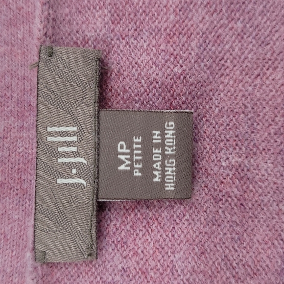 J Jill Cotton Angora Rabbit Blend Blouse Bell Scalloped Cuffs Scoop Neck Size MP - Picture 6 of 9